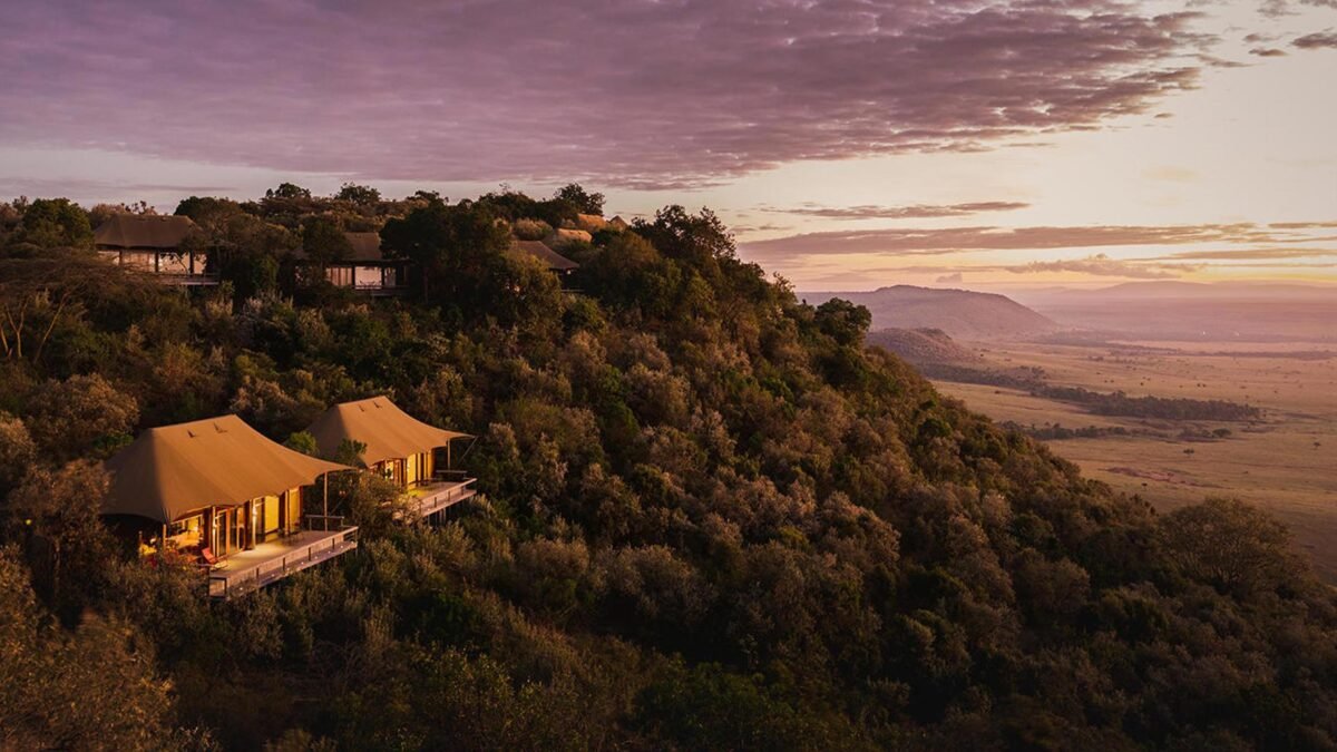 Luxury safari accommodation overlooking the beautiful Masai Mara plains in Kenya.