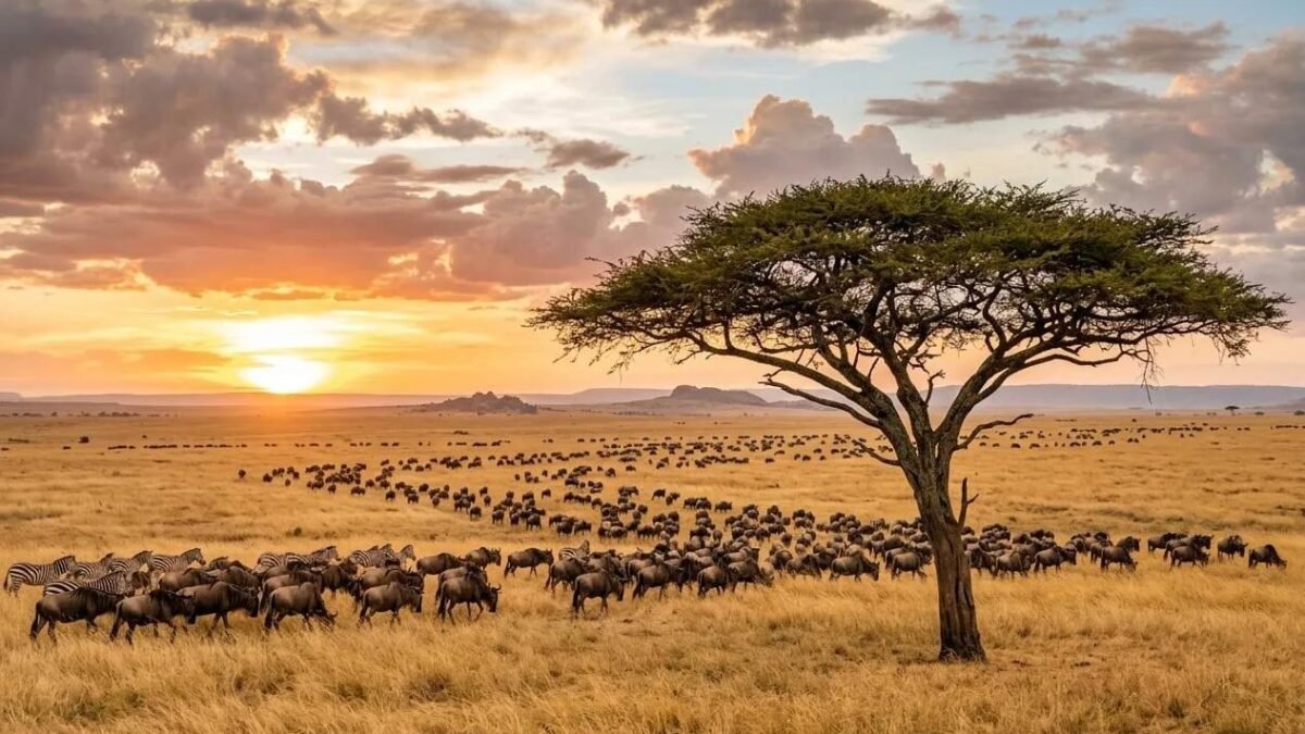 Best Tanzania itinerary ideas featuring wildebeest in Serengeti National Park.