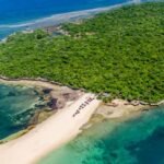 Bongoyo Island white sand beach and turquoise Indian Ocean water near Dar es Salaam Tanzania