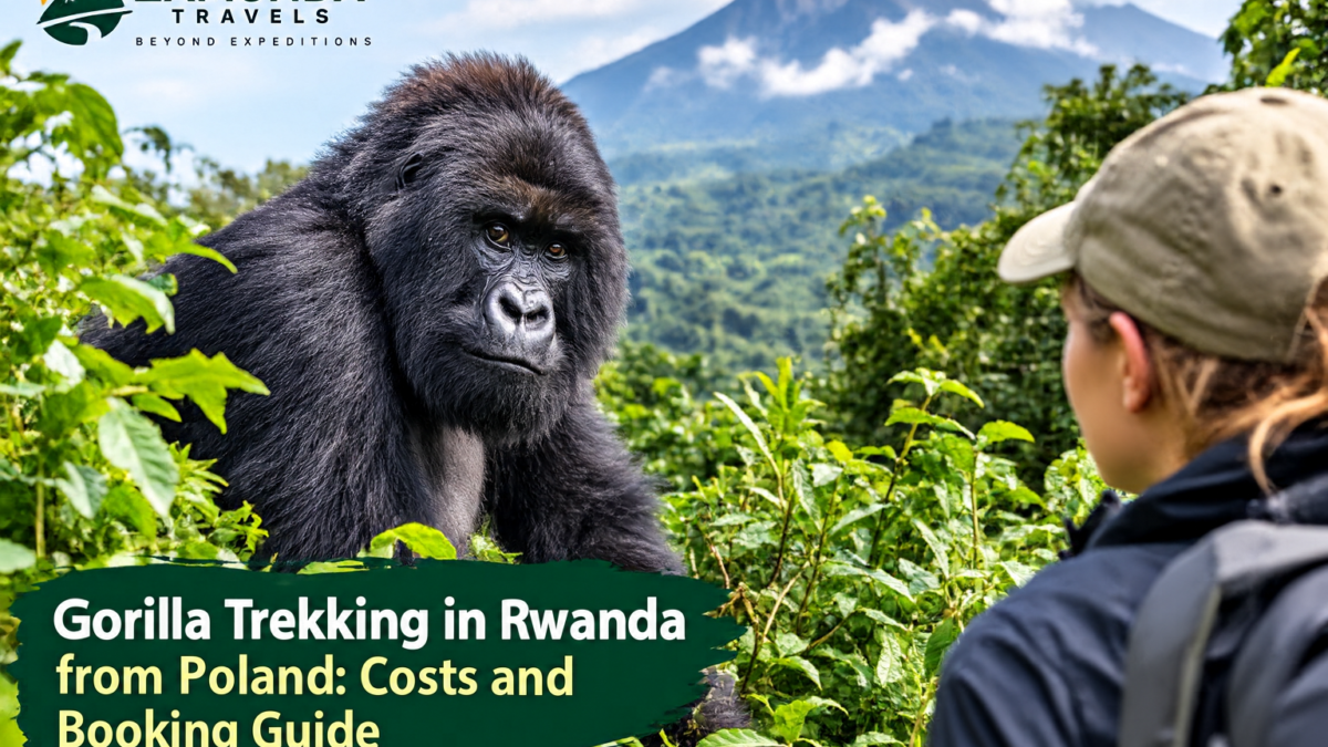 Mountain gorilla in Rwanda's Volcanoes National Park featured in a gorilla trekking safari guide for travelers from Poland.