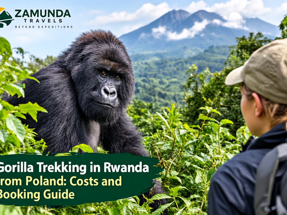 Mountain gorilla in Rwanda's Volcanoes National Park featured in a gorilla trekking safari guide for travelers from Poland.
