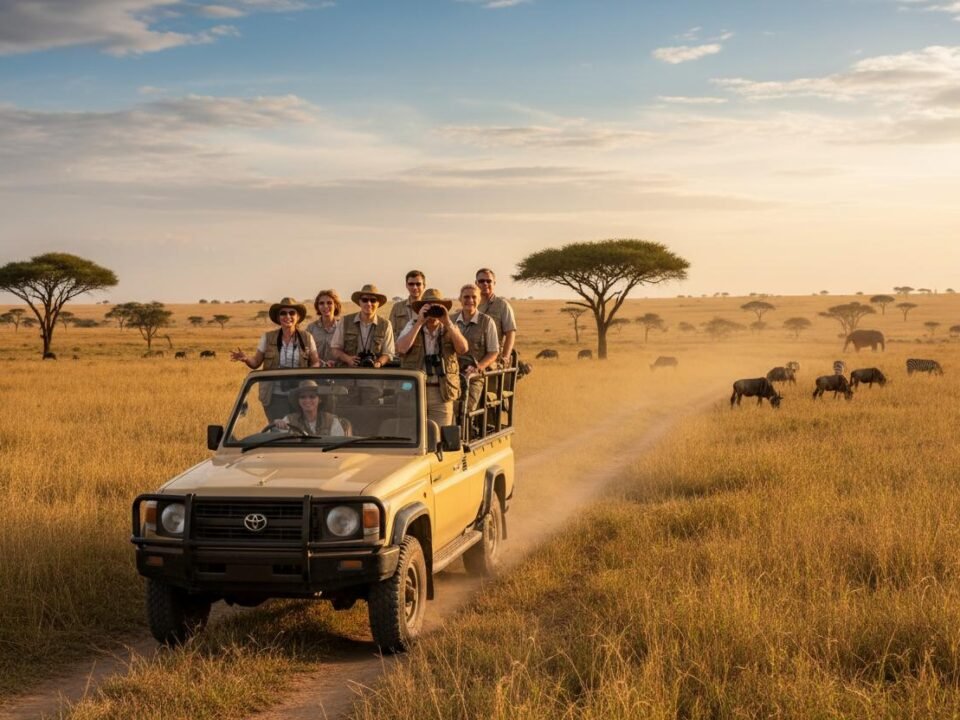 Kenya Safari for Solo Travellers enjoying a guided group game drive in the Masai Mara.