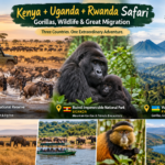 Kenya Uganda Rwanda Safari featuring mountain gorillas in Bwindi, Great Migration in Masai Mara, and Volcanoes National Park