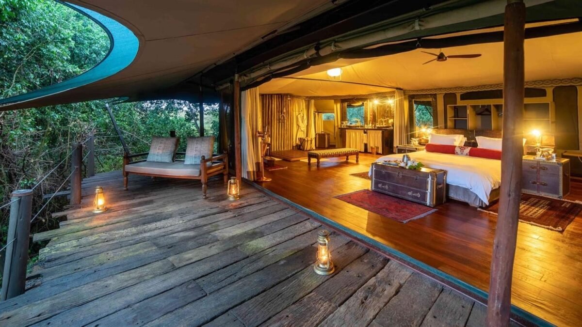 Luxury safari accommodation at Mara Plains Camp in Kenya's Masai Mara ecosystem.