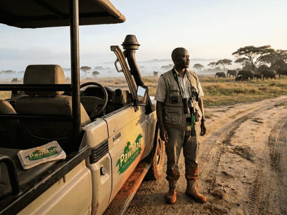 Private Safari Guide Uganda with a 4x4 safari vehicle ready for a wildlife tour