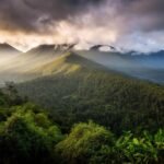 Rwanda safari nights guide showing the Virunga Mountains and Volcanoes National Park.