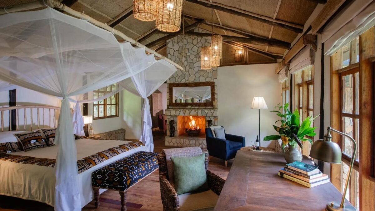 Uganda safari lodge facilities with comfortable accommodation, charging and guest services.