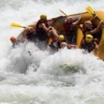 White Water Rafting on the Nile in Jinja Uganda with rafters navigating powerful rapids